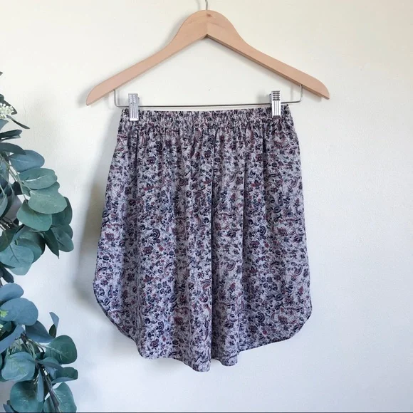 club monaco | paisley floral silk skirt size 00 - Picture 2 of 5